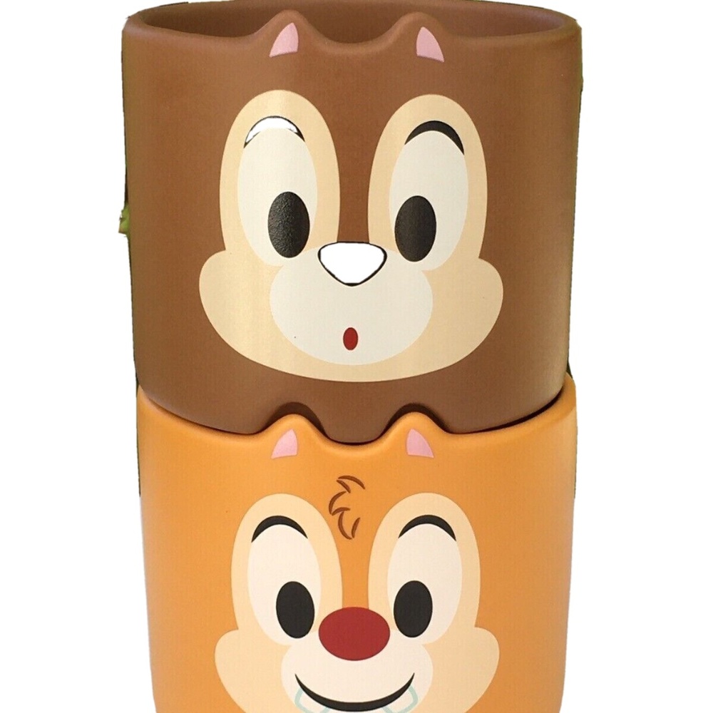 *2 Mug Set* Disney Parks 2022 Chip & Dale Stackable Mugs Stoneware NEW in Box
